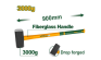 Кувалда Jadever 3000гр (фибр. Ручка 900мм) (1x4)  |*, шт